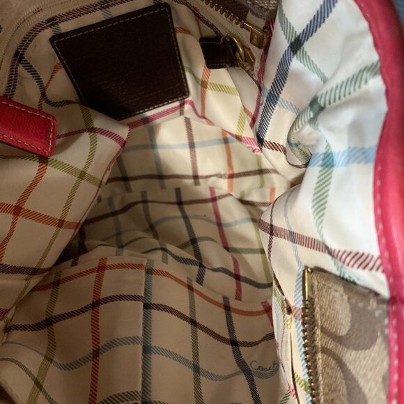 Coach Pink and Tan Bag - Picture 4 of 5